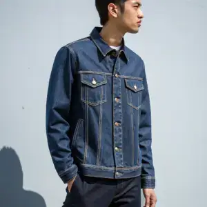 Burgundy Checkered Denim Jacket